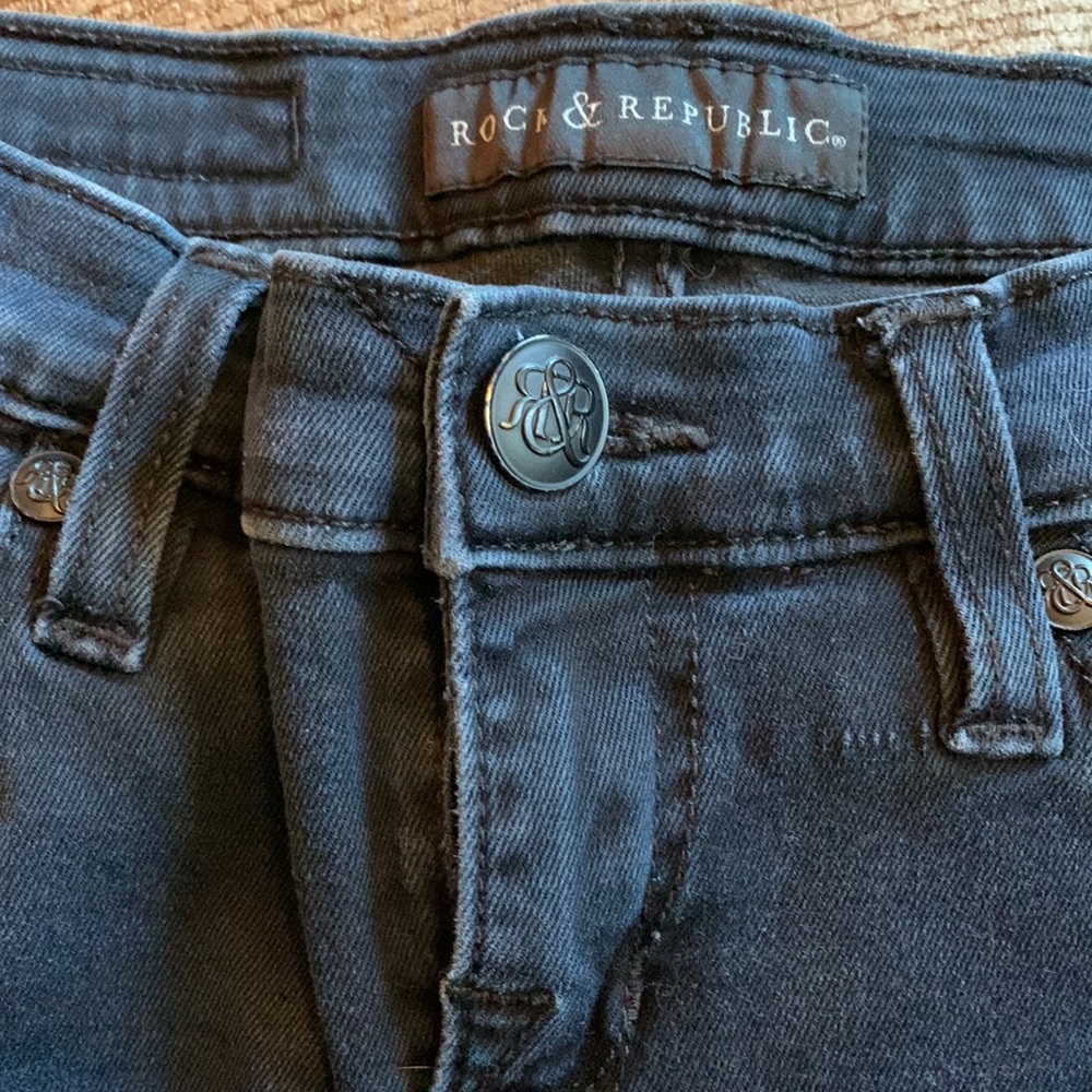 Rock & Republic dark indigo, stretchy, skinny jeans sz4 in good condition - Picture 6 of 7